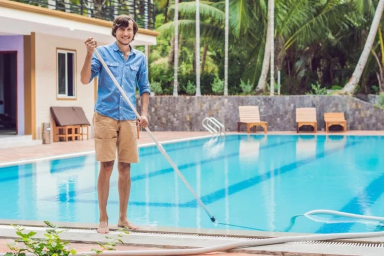 men near pool